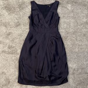 Banana Republic Silk Dress Women's Size 00 Small Navy Sheath Sleeveless